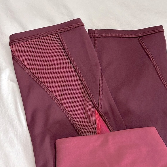 Lululemon‎ Colour Me Ombre Crop Leggings Size 8 in Burgundy EUC! - Picture 3 of 7
